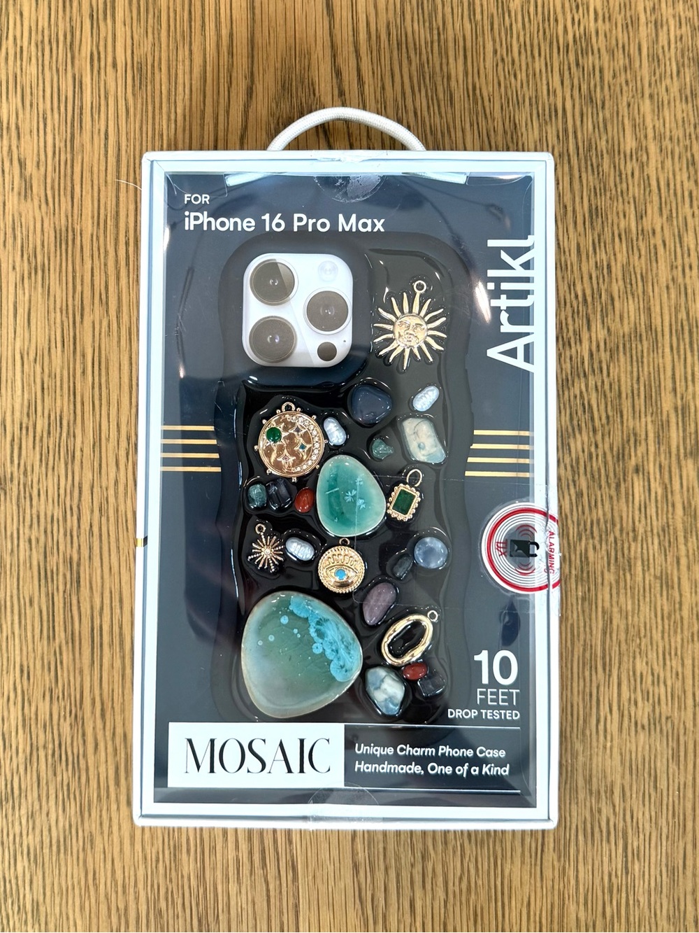 Artikl Mosaic iPhone 16 Pro Max Phone Case Black Charm Gemstone Boho New in Box - Picture 14 of 14